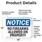 Signmission No Firearms Allowed On Property OSHA Notice Sign, Vinyl Decal, 18in W x 12in L, 2PK OS-2PACK-NS-D-1218-L-16103 - alternate 4